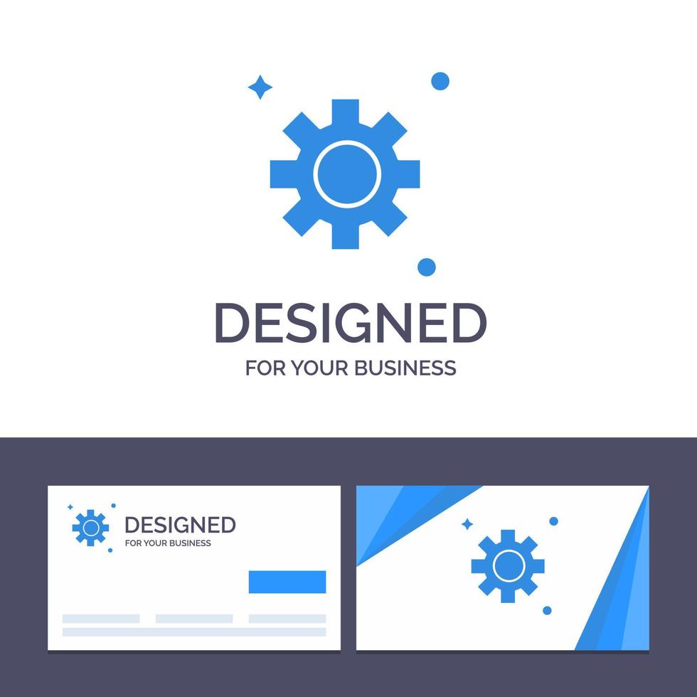tarjeta de visita creativa y plantilla de logotipo ajuste de engranaje cogs ilustración vectorial vector