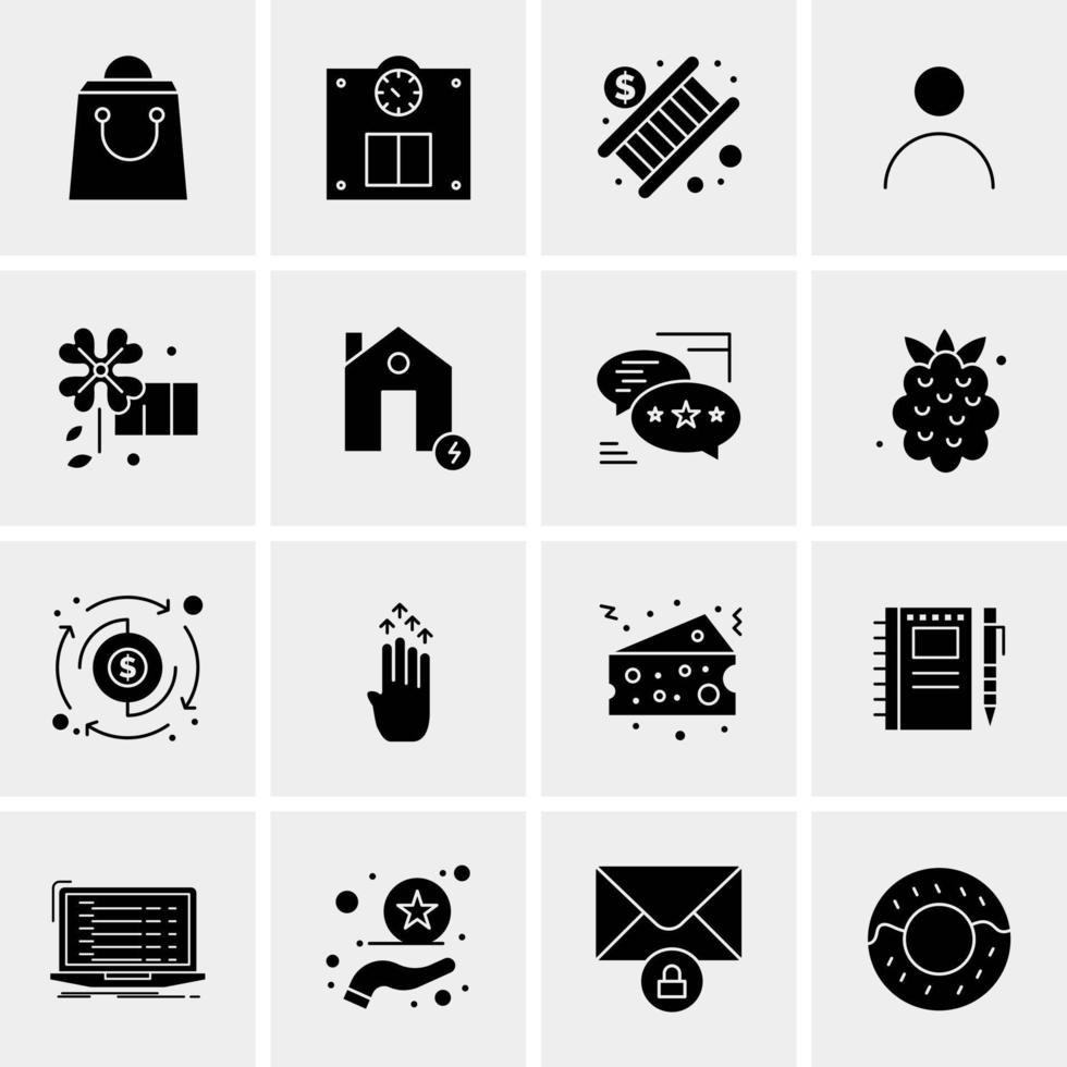 16 iconos universales de negocios vector ilustración de icono creativo para usar en proyectos relacionados con la web y dispositivos móviles