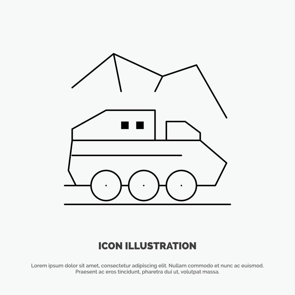 Exploration Planet Rover Surface Transport Line Icon Vector