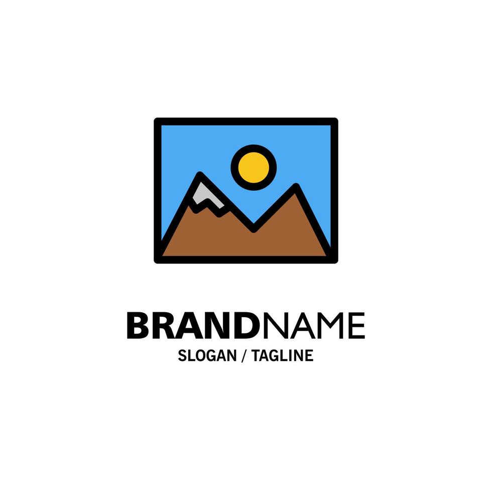 Landscape Photo Photographer Photography Business Logo Template Flat Color vector