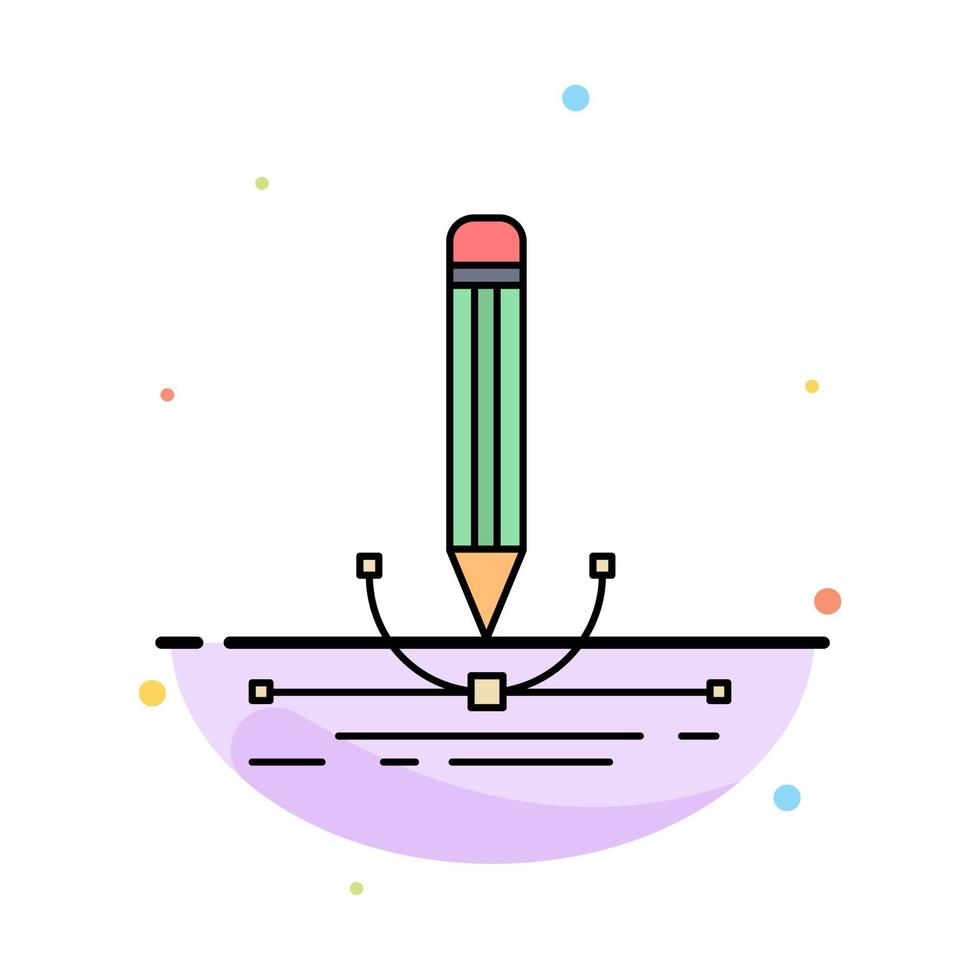 illustration design pen graphic draw Flat Color Icon Vector