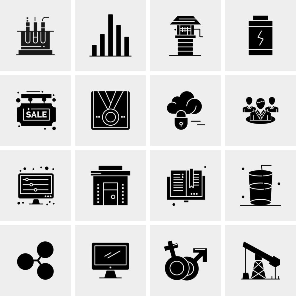 16 iconos universales de negocios vector ilustración de icono creativo para usar en proyectos relacionados con la web y dispositivos móviles