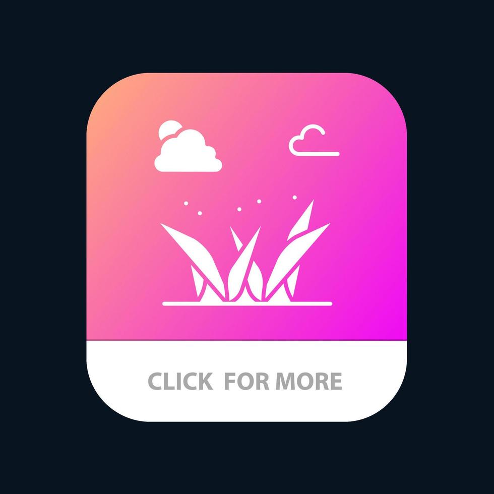 Grass Grasses Green Spring Mobile App Button Android and IOS Glyph Version vector