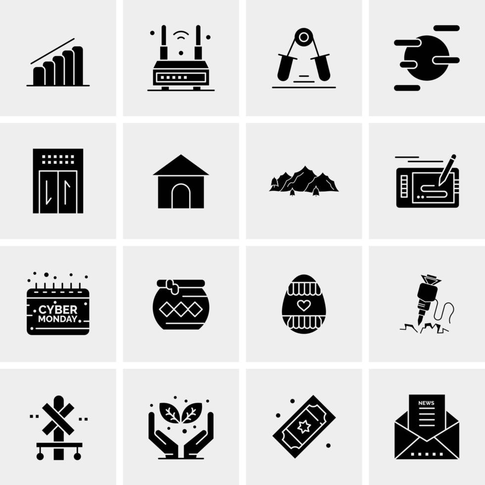 16 Business Universal Icons Vector Creative Icon Illustration to use in web and Mobile Related project