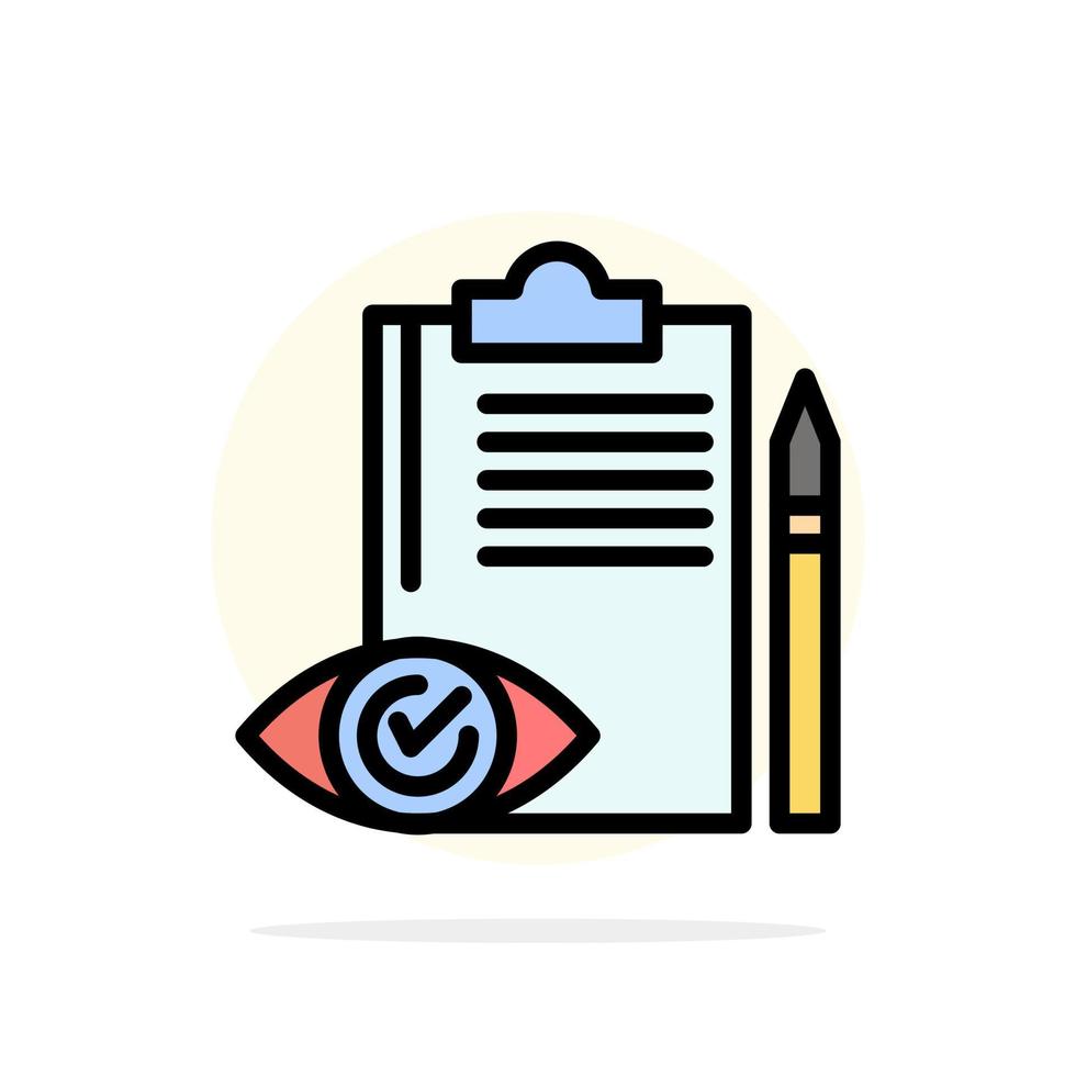 Quality Control Backlog Checklist Control Plan Abstract Circle Background Flat color Icon vector