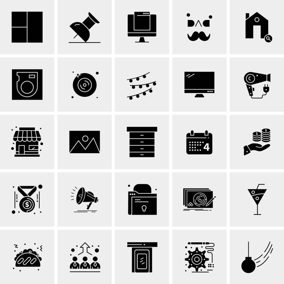 25 iconos de negocios universales vector ilustración de icono creativo para usar en proyectos relacionados con la web y dispositivos móviles