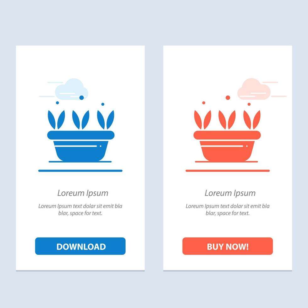 Growth Leaf Plant Spring  Blue and Red Download and Buy Now web Widget Card Template vector