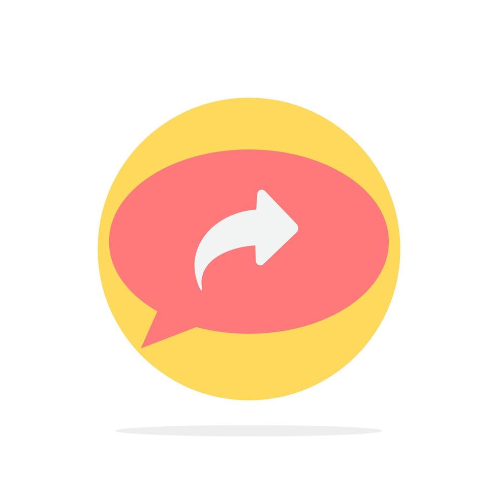 Basic Chat Arrow Right Abstract Circle Background Flat color Icon vector