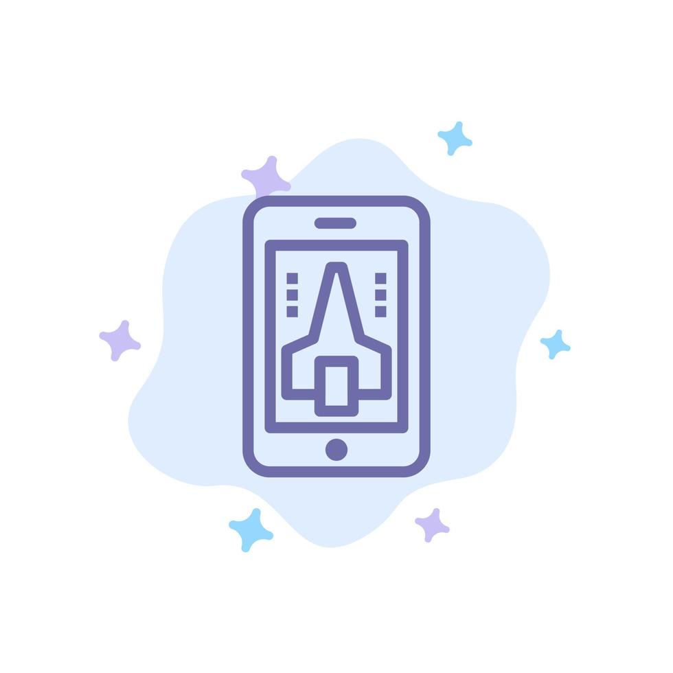 Game Playing Mobile Smartphone Blue Icon on Abstract Cloud Background vector