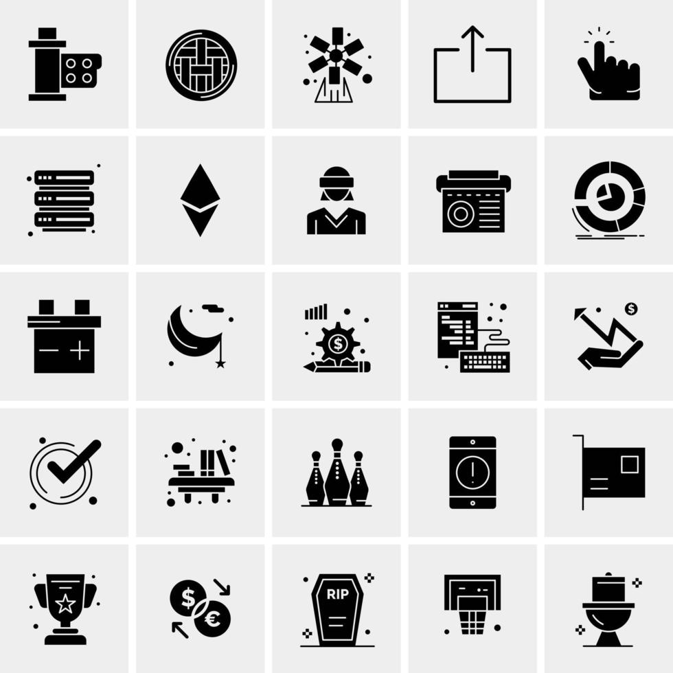 25 iconos de negocios universales vector ilustración de icono creativo para usar en proyectos relacionados con la web y dispositivos móviles