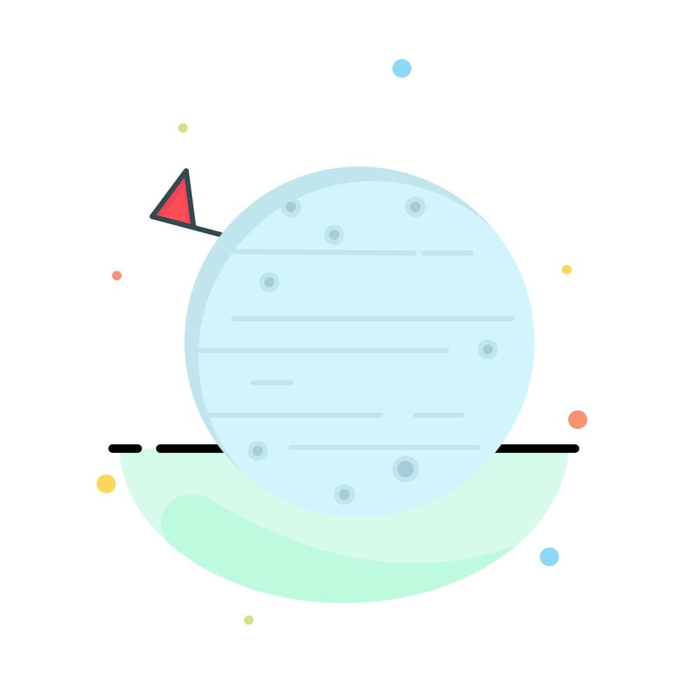 moon planet space squarico earth Flat Color Icon Vector