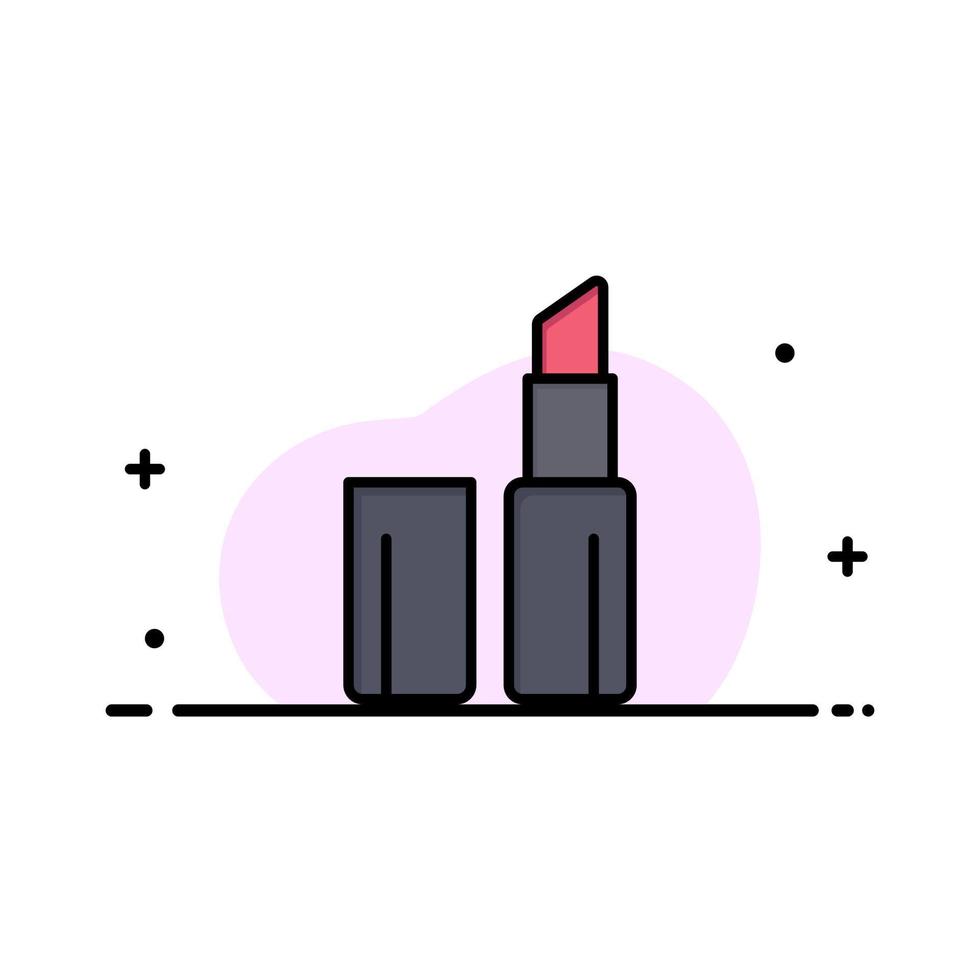 Lipstick Makeup  Business Flat Line Filled Icon Vector Banner Template