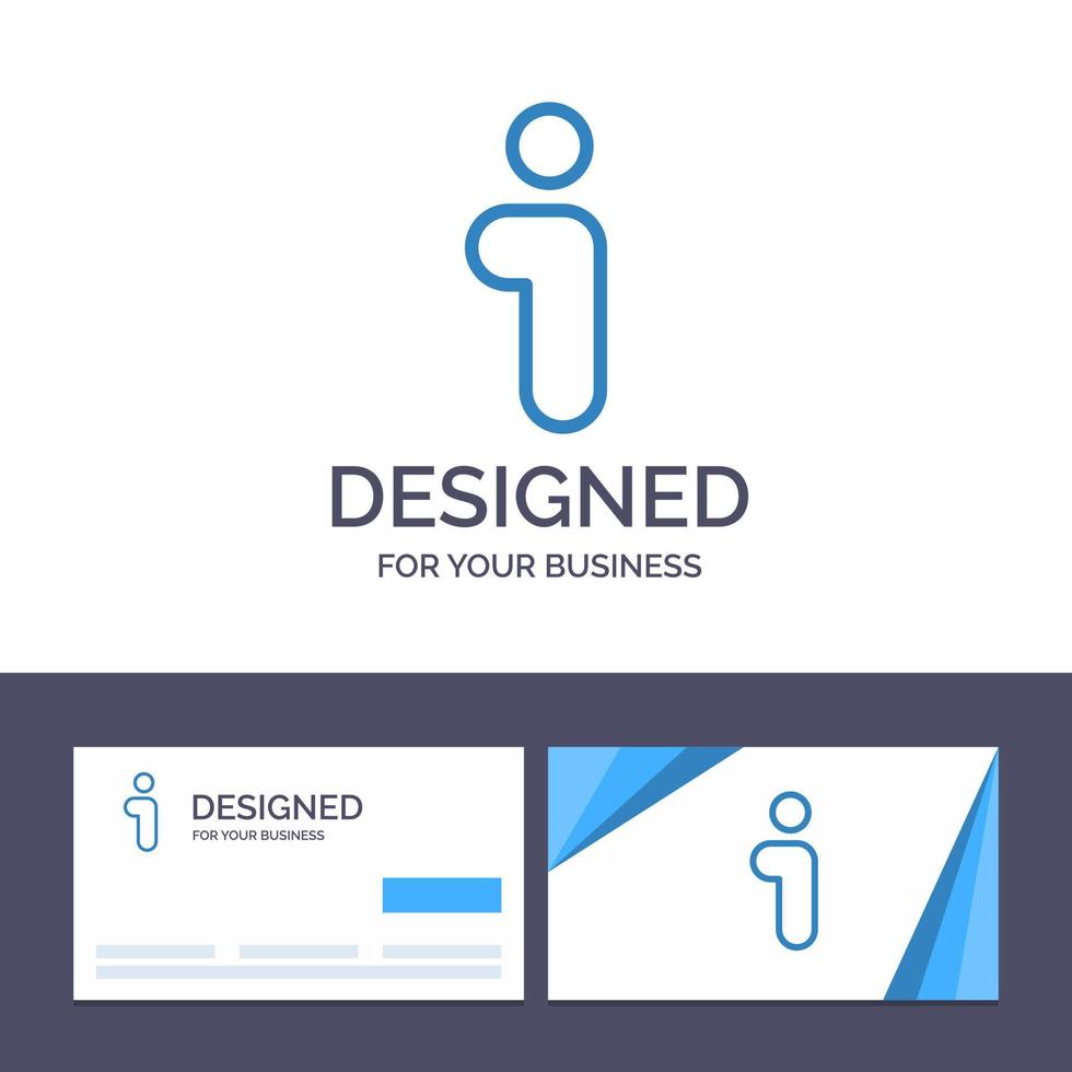tarjeta de visita creativa y plantilla de logotipo i info interfaz de información ilustración vectorial vector