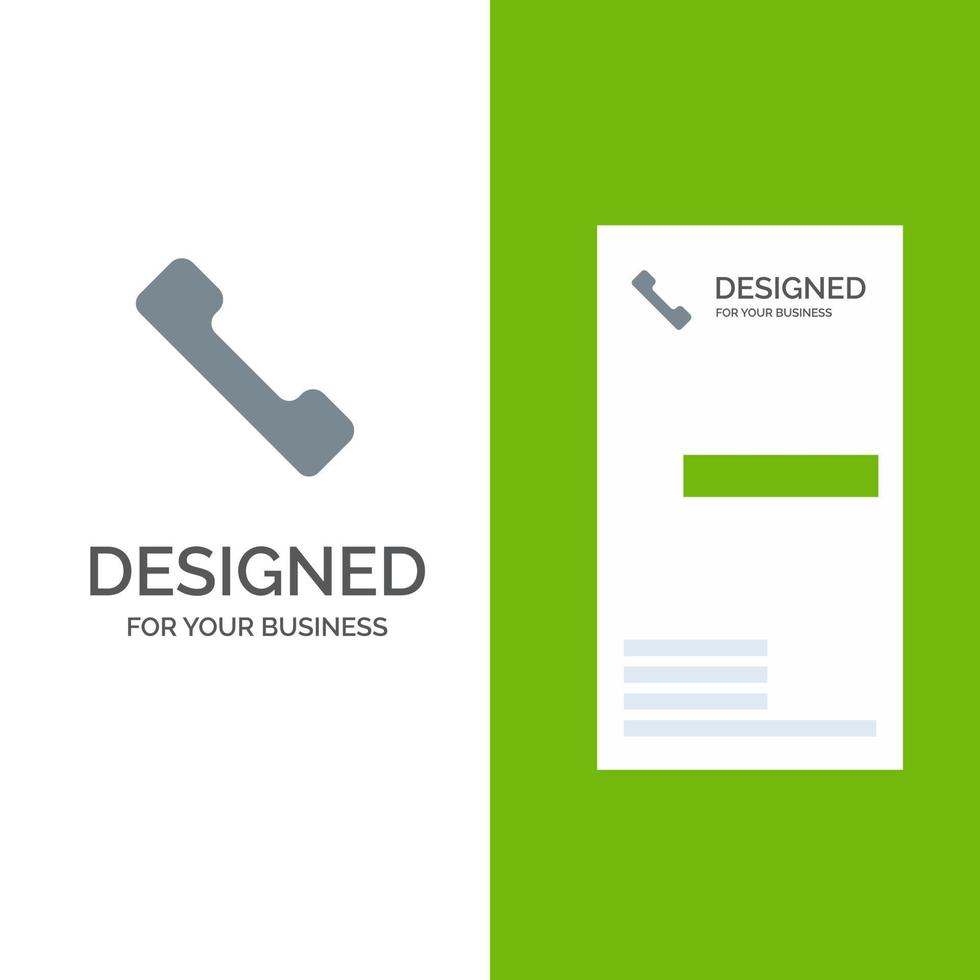 Telephone Call Mobile Grey Logo Design and Business Card Template vector