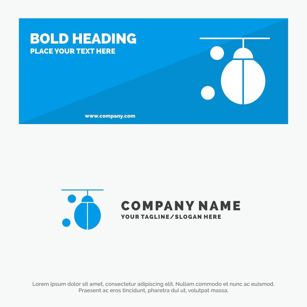 Bag Boxer Boxing Punching Training SOlid Icon Website Banner and Business Logo Template vector