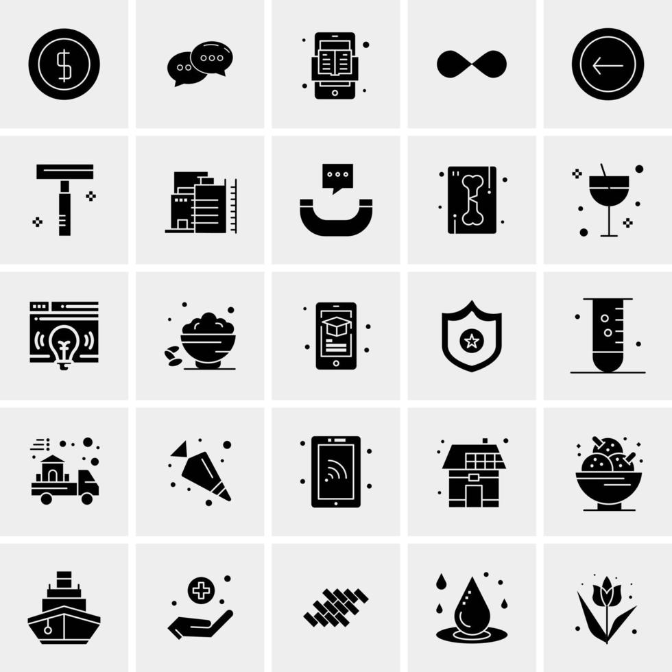 25 iconos de negocios universales vector ilustración de icono creativo para usar en proyectos relacionados con la web y dispositivos móviles