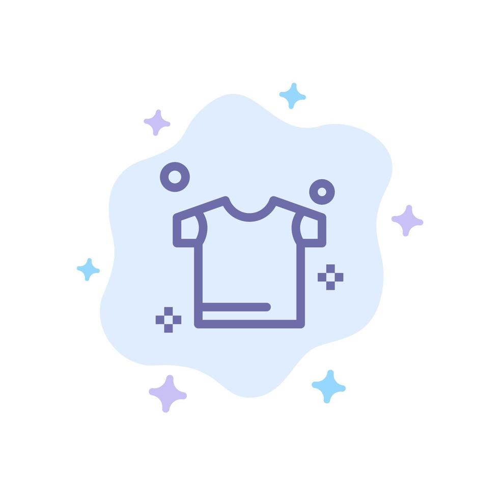 Icono azul de la camisa de secado de ropa en el fondo abstracto de la nube vector