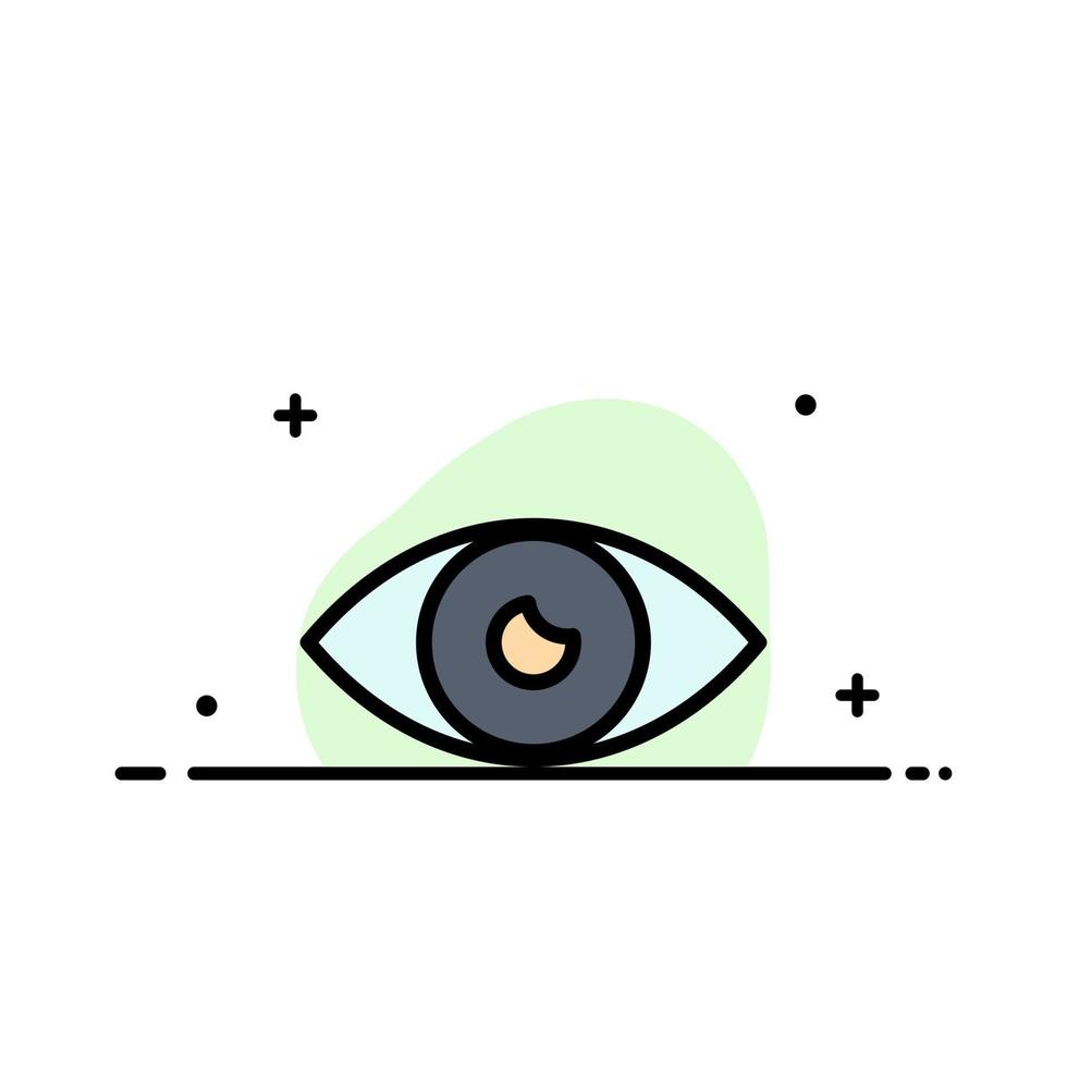 plantilla de banner de vector de icono de línea plana de negocio móvil de ojo de diseño de icono básico de aplicación