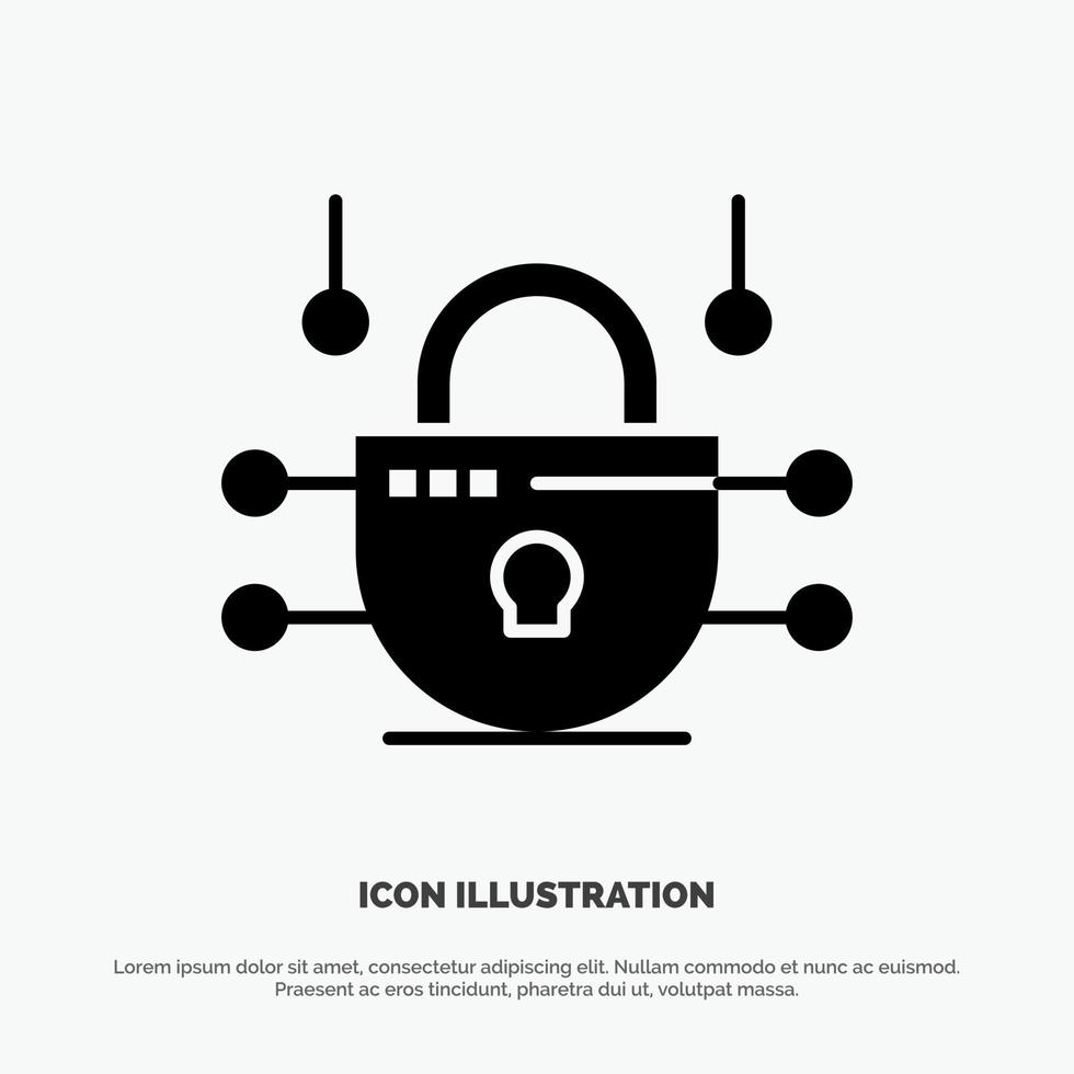 Internet Network Network Security solid Glyph Icon vector