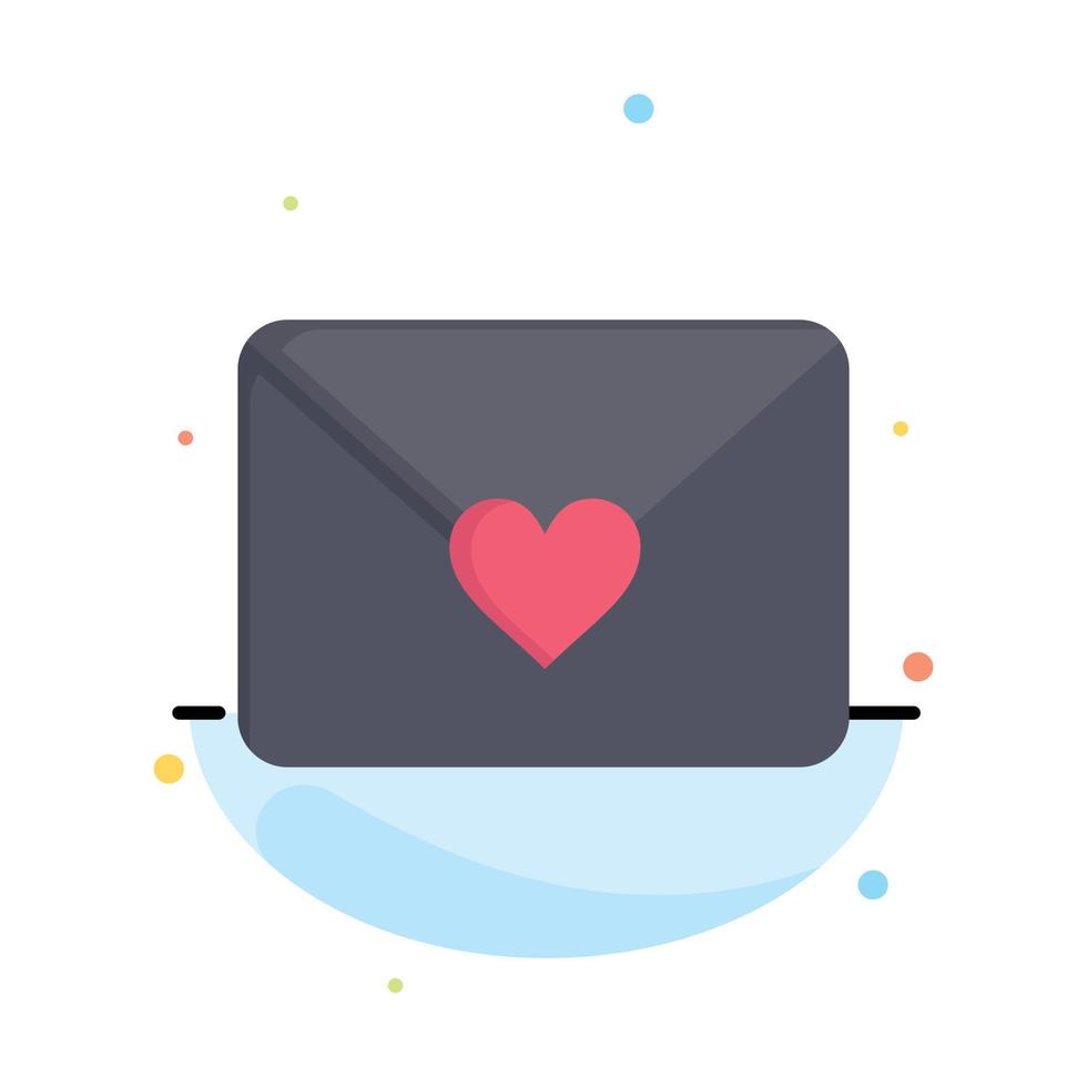 Mail Love Heart Abstract Flat Color Icon Template vector