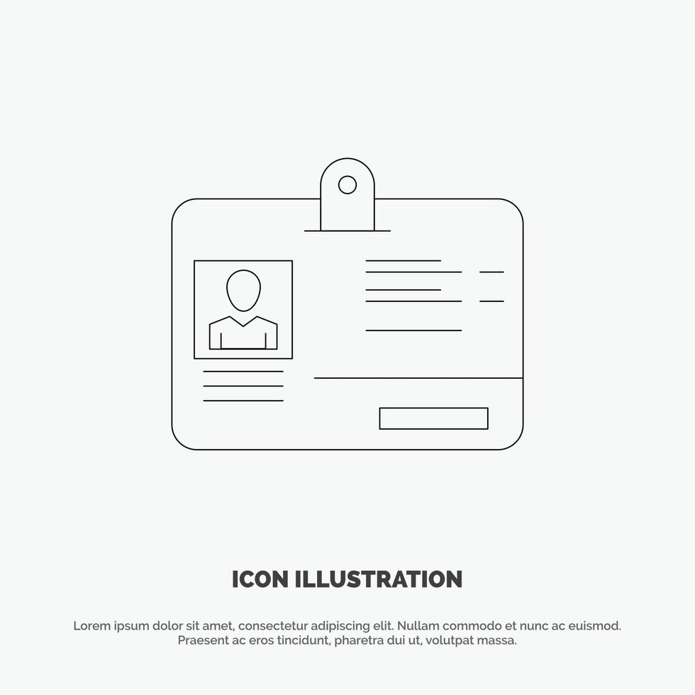 Pass Card Identity Id Line Icon Vector