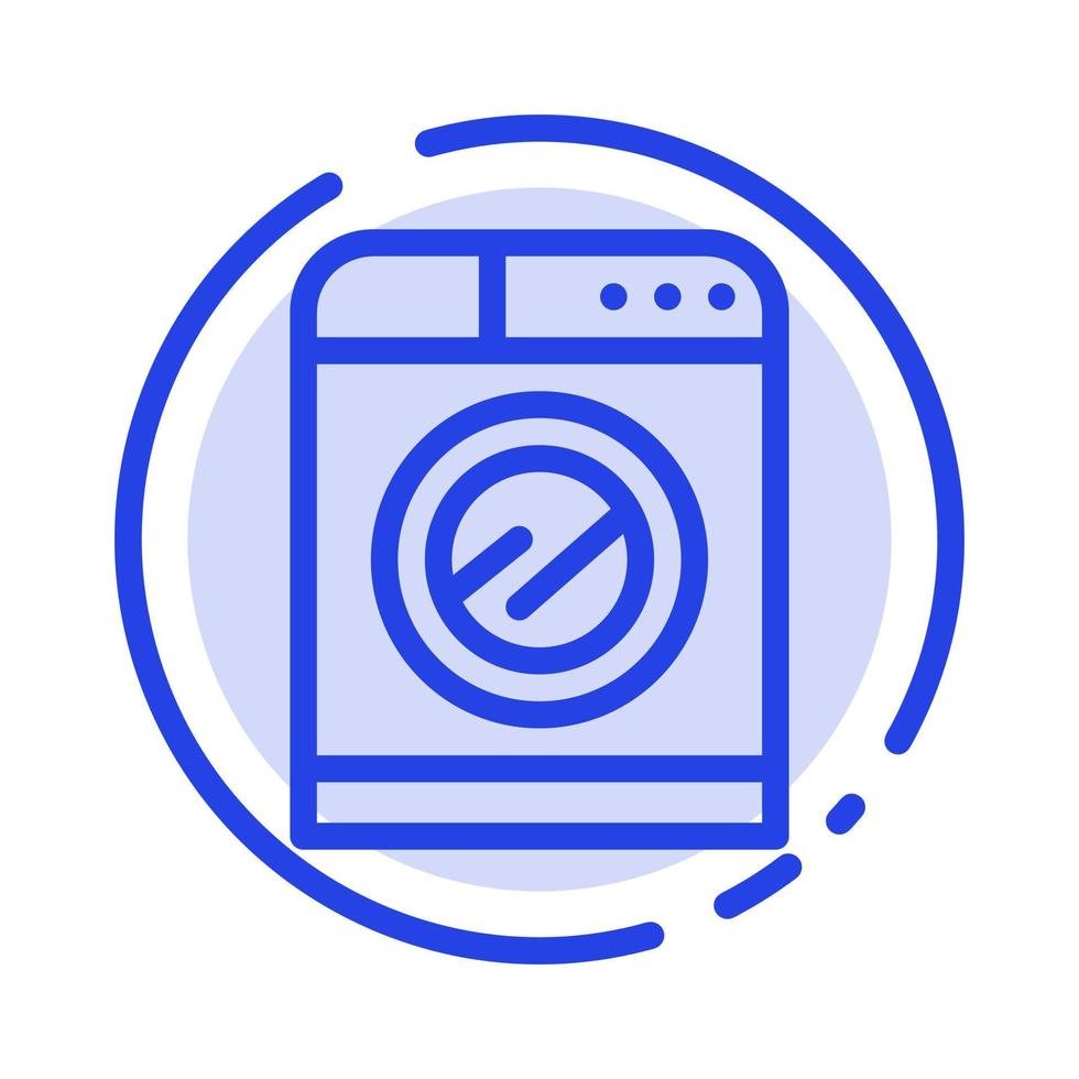 Machine Technology Washing Washing Blue Dotted Line Line Icon vector