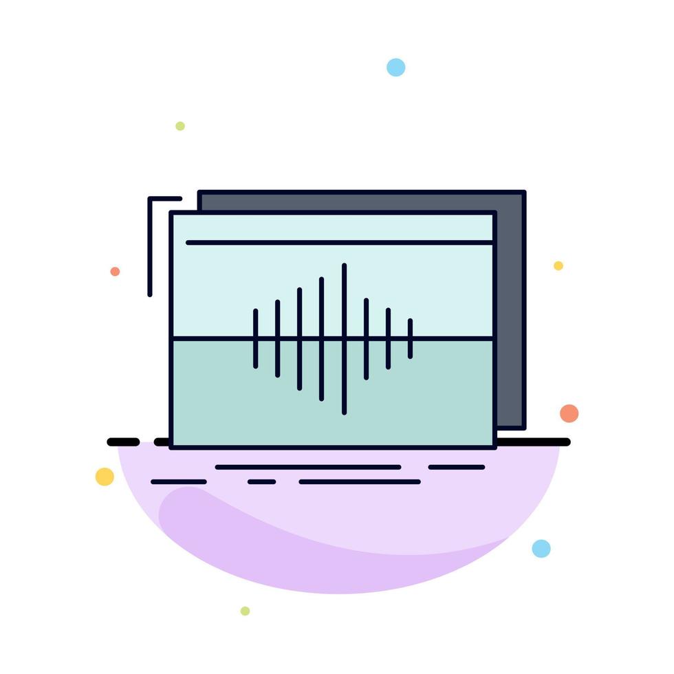 Audio frequency hertz sequence wave Flat Color Icon Vector