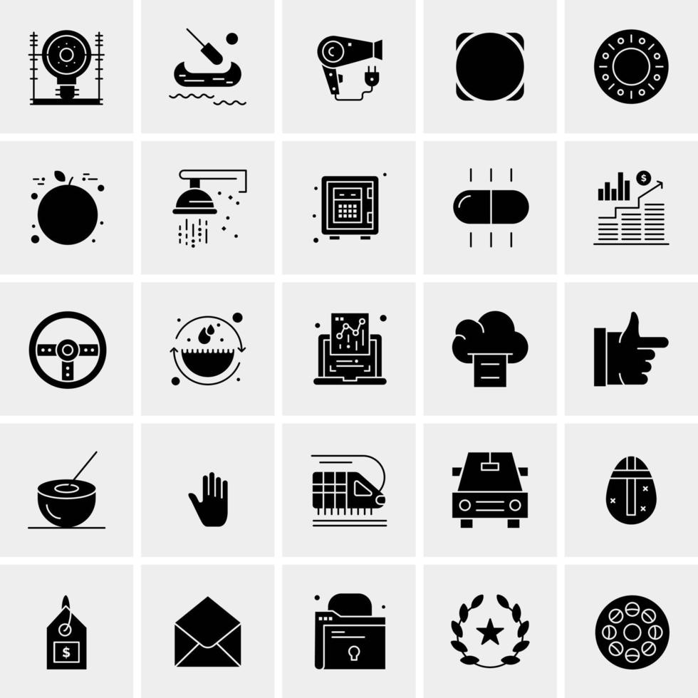 25 iconos de negocios universales vector ilustración de icono creativo para usar en proyectos relacionados con la web y dispositivos móviles