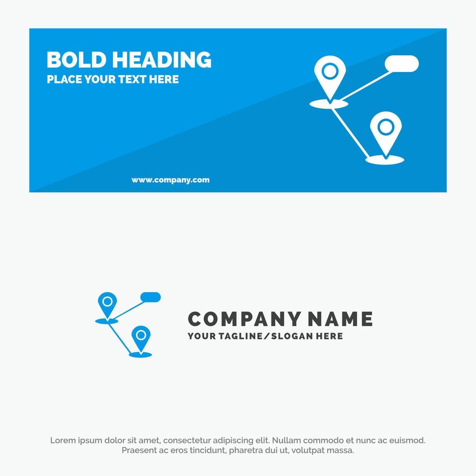 Gps Location Map SOlid Icon Website Banner and Business Logo Template vector