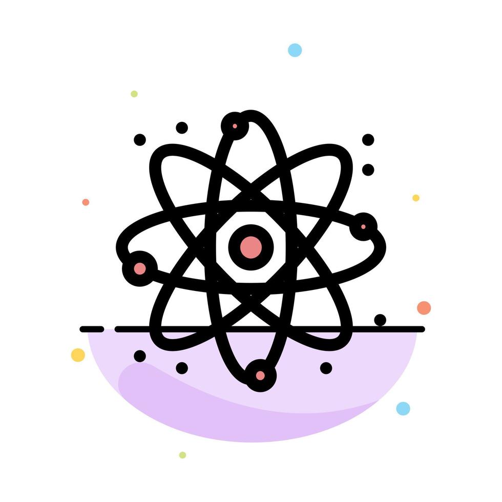plantilla de icono de color plano abstracto de ciencia de reacción de física vector