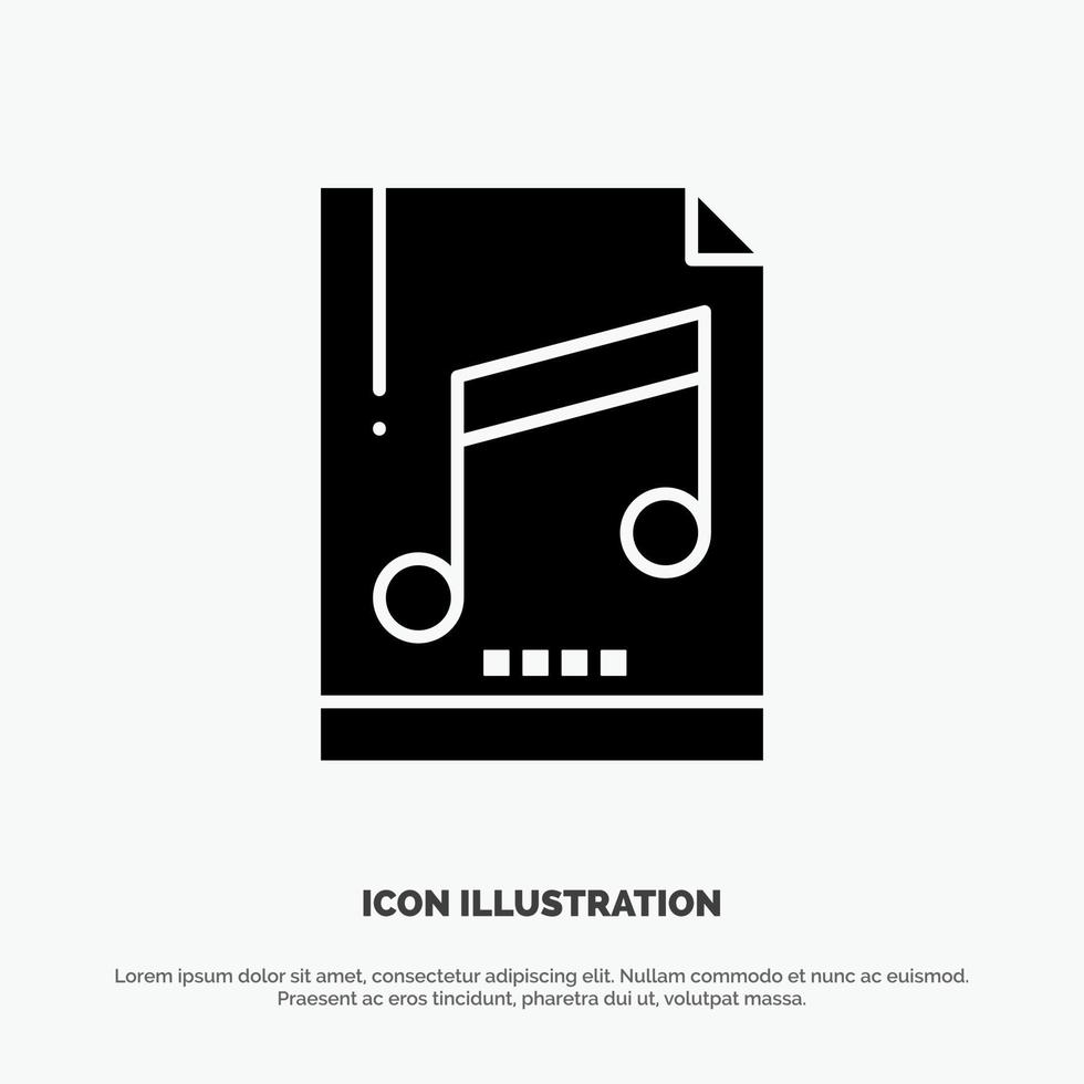 Audio Computer File Mp3 Sample solid Glyph Icon vector