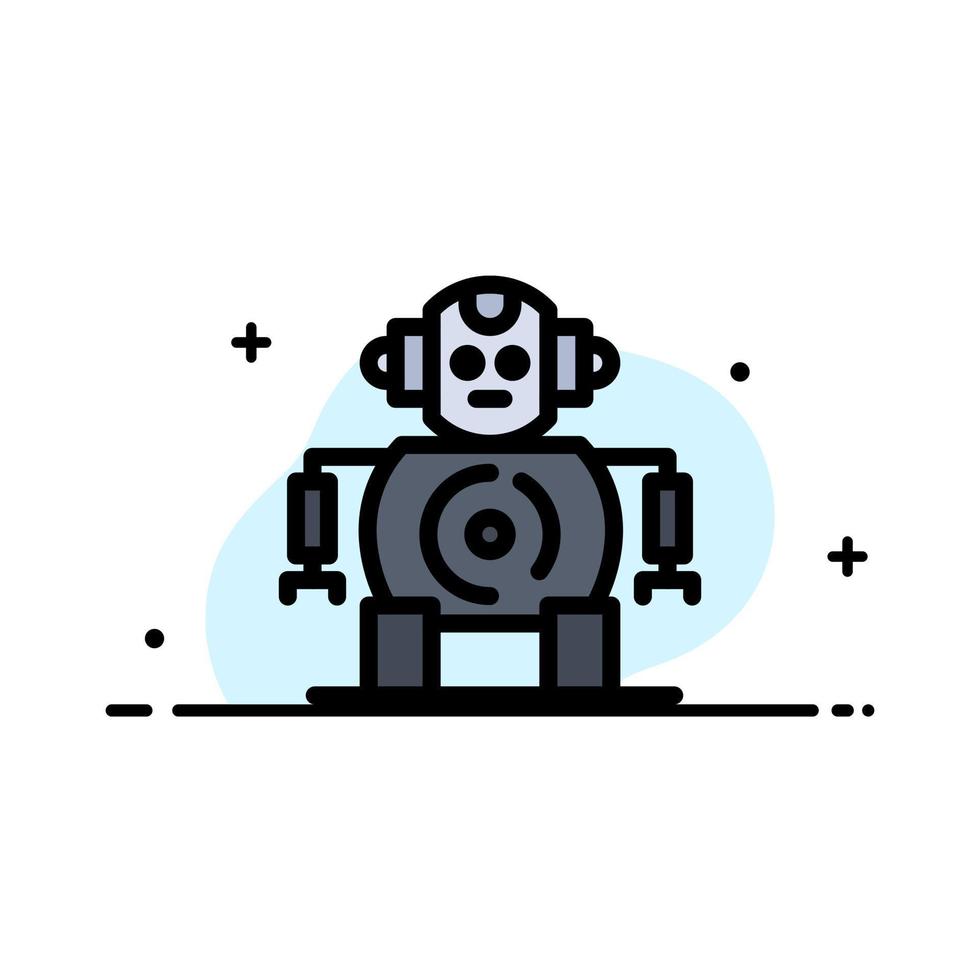 Cnc Robotics Technology  Business Flat Line Filled Icon Vector Banner Template