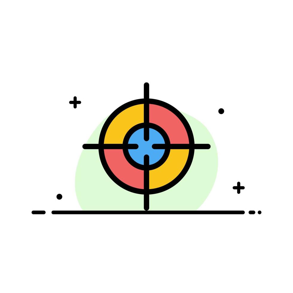 Target Aim Interface  Business Flat Line Filled Icon Vector Banner Template