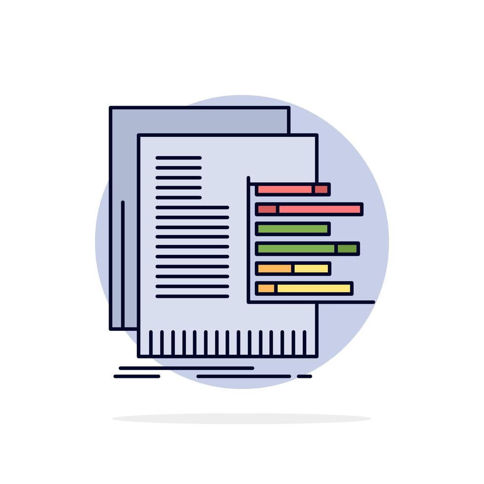 chart data graph reports valuation Flat Color Icon Vector