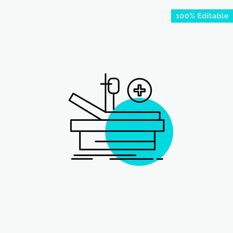 Operation Theater Medical Hospital turquoise highlight circle point Vector icon