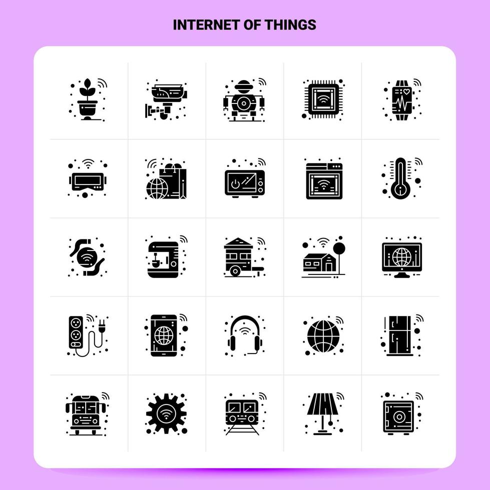 Solid 25 Internet Of Things Icon set Vector Glyph Style Design Black Icons Set Web and Mobile Business ideas design Vector Illustration