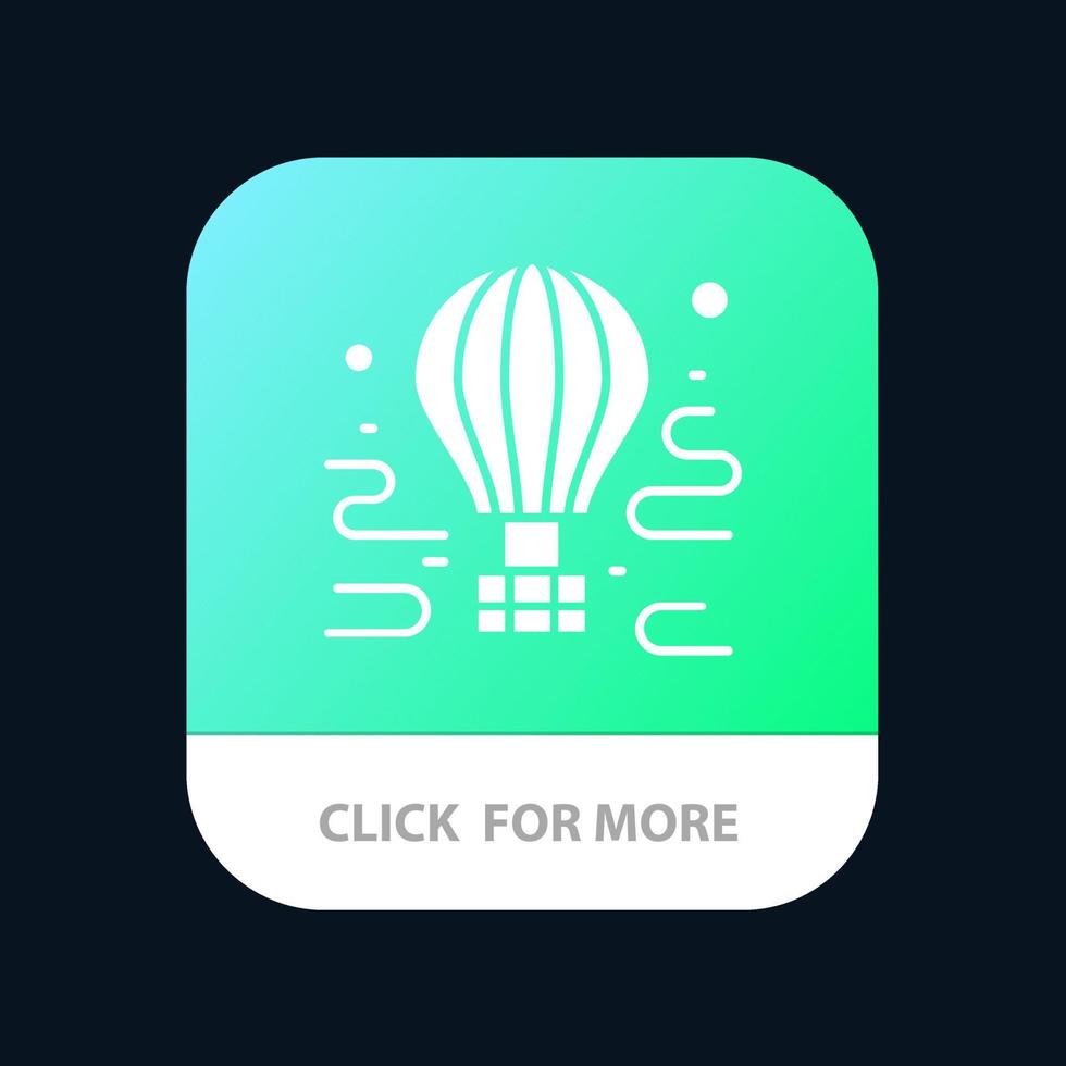 Air Airdrop tour travel balloon Mobile App Button Android and IOS Glyph Version vector