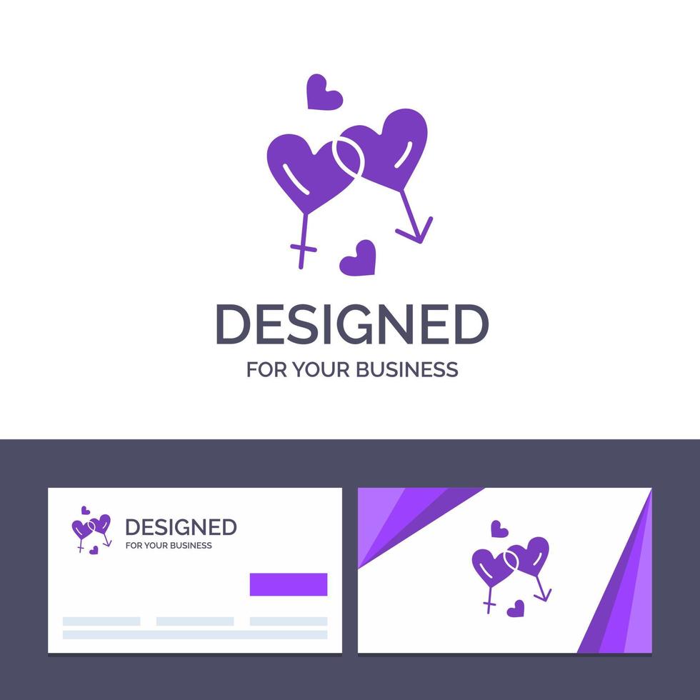 Creative Business Card and Logo template Heart Man Women Love Valentine Vector Illustration