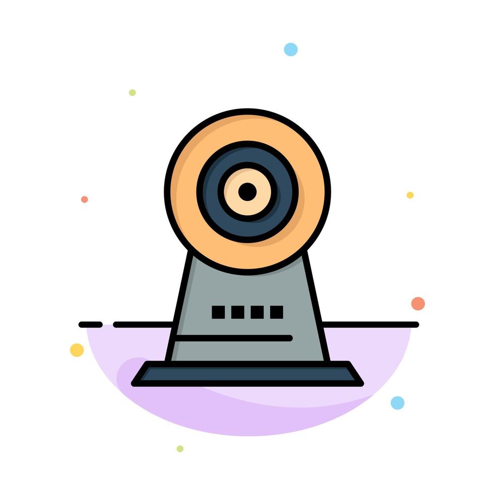 Camera Webcam Security Hotel Abstract Flat Color Icon Template vector