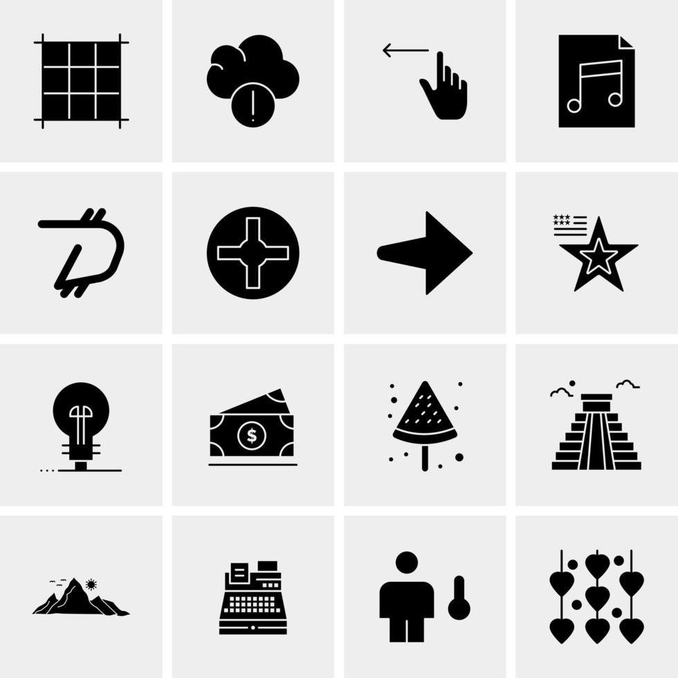 16 iconos universales de negocios vector ilustración de icono creativo para usar en proyectos relacionados con la web y dispositivos móviles