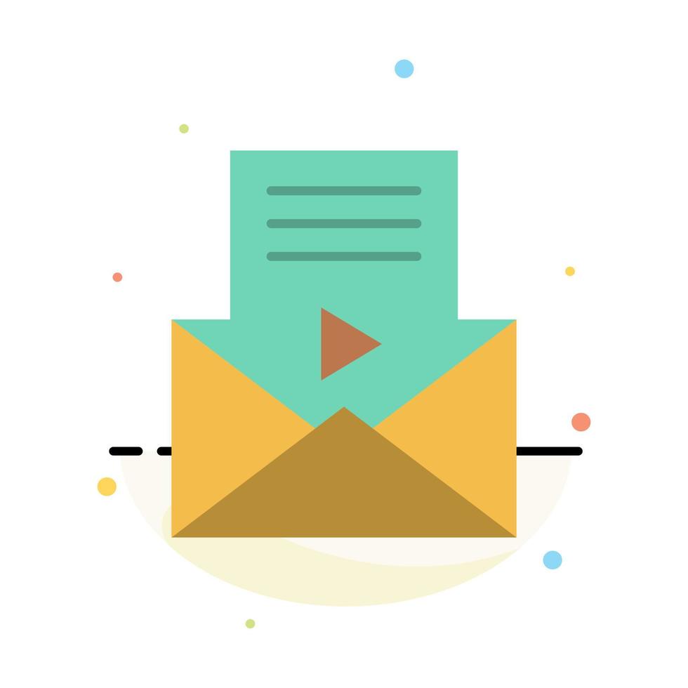 Mail Message Sms Video Player Abstract Flat Color Icon Template vector