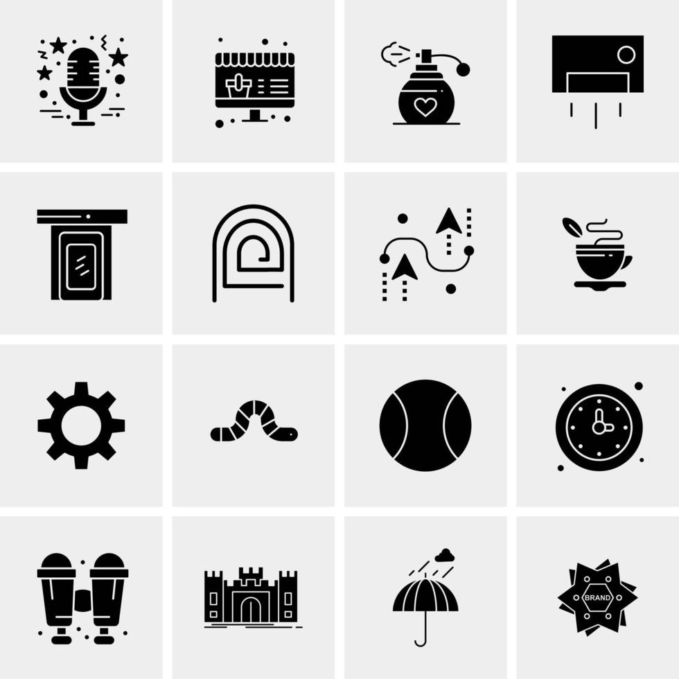 16 iconos universales de negocios vector ilustración de icono creativo para usar en proyectos relacionados con la web y dispositivos móviles