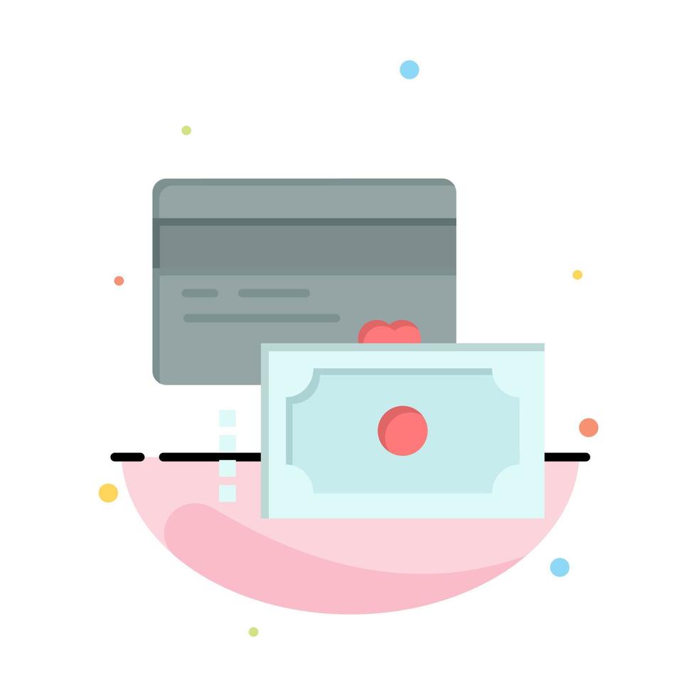 plantilla de icono de color plano abstracto de dinero de pago de tarjeta de crédito vector