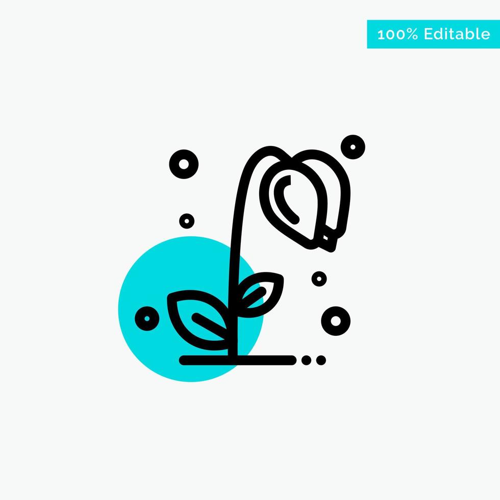 Sunflower Floral Nature Spring turquoise highlight circle point Vector icon