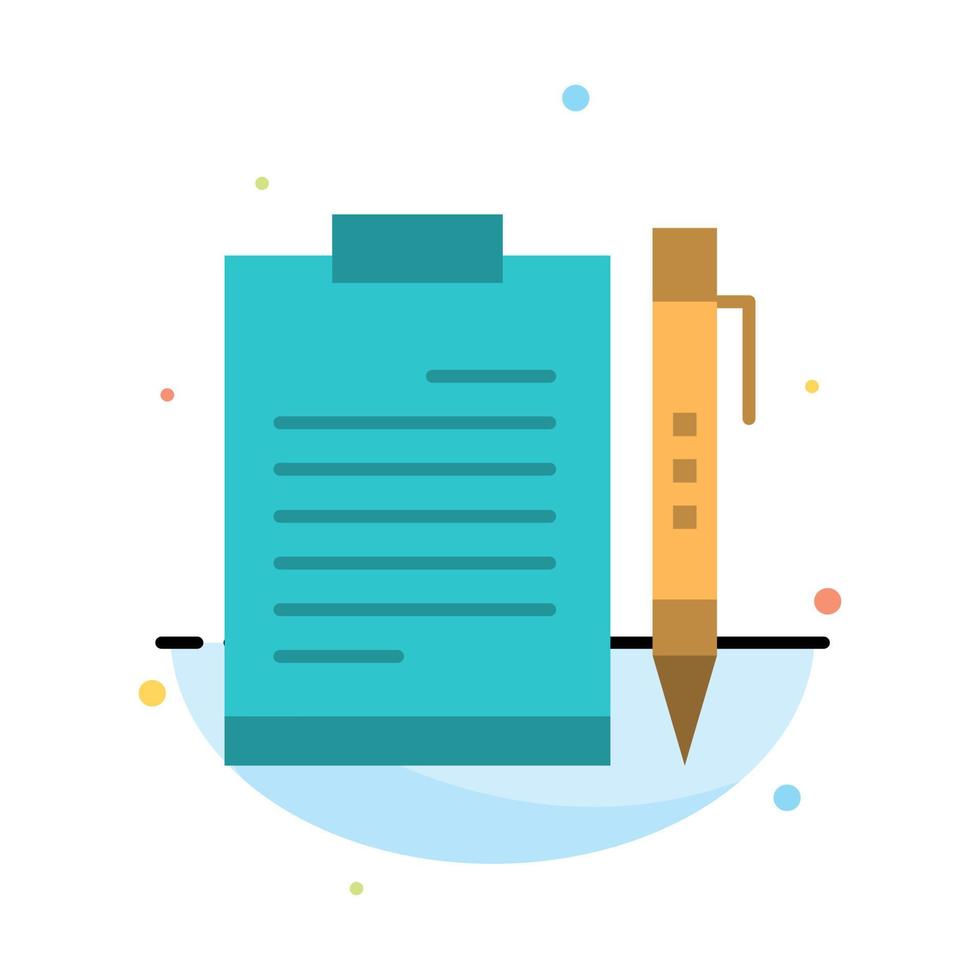 Document Business Clipboard File Page Planning Sheet Abstract Flat Color Icon Template vector