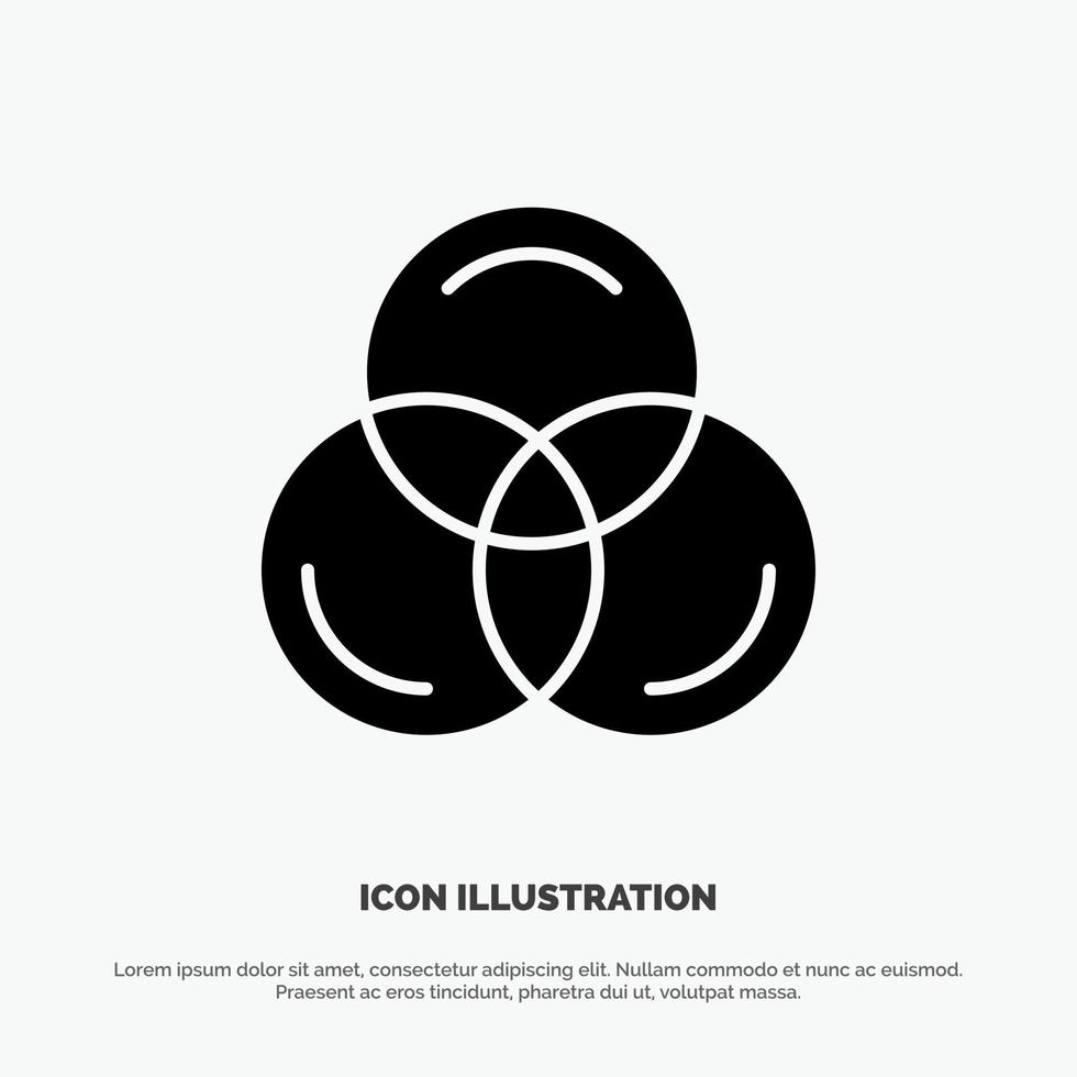 Rgb Color Web Solid Black Glyph Icon vector