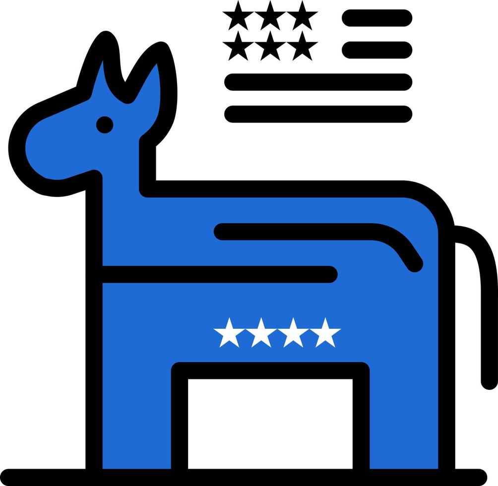 Donkey American Political Symbol  Flat Color Icon Vector icon banner Template