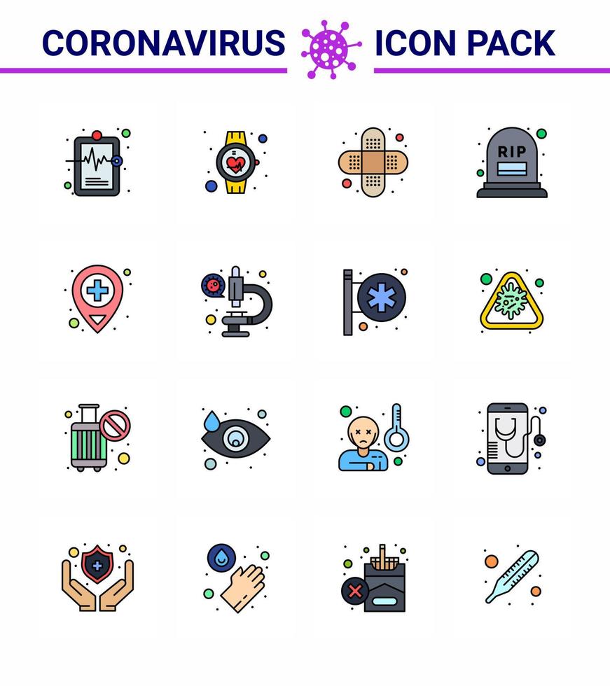 conjunto simple de covid19 protección azul 25 icono del paquete de iconos incluido ubicación rip reloj inteligente recuento de mortalidad coronavirus viral 2019nov enfermedad vector elementos de diseño