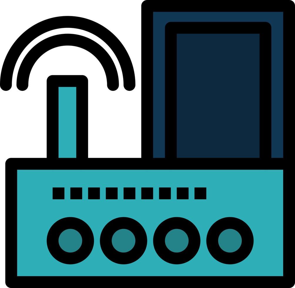 Router Device Signal Wifi Radio  Flat Color Icon Vector icon banner Template