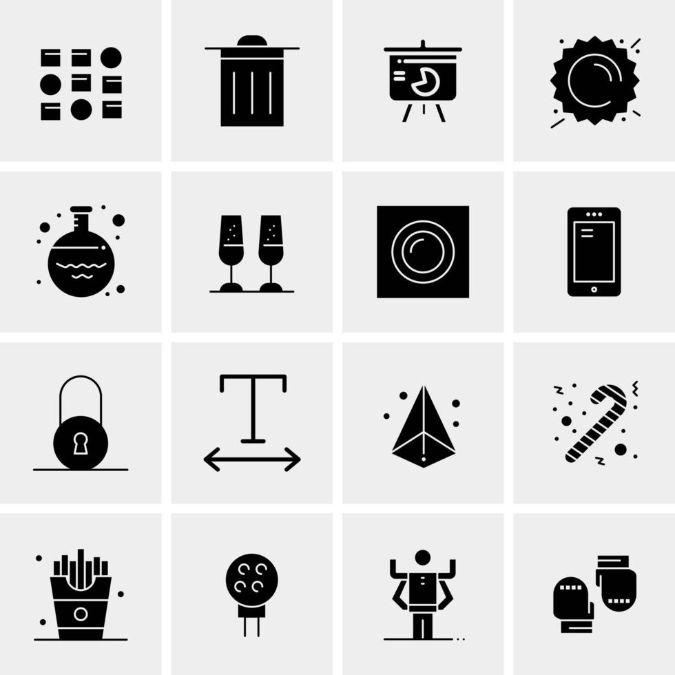 16 iconos universales de negocios vector ilustración de icono creativo para usar en proyectos relacionados con la web y dispositivos móviles